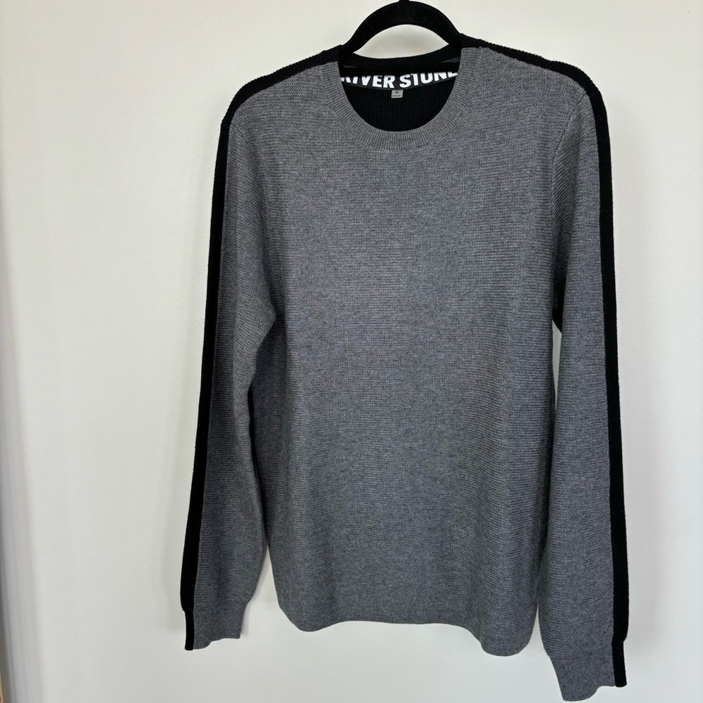 River Stone‎ Gray & Black Sweater Size M